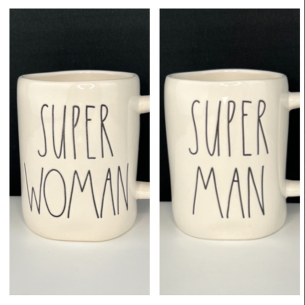 Rae Dunn - Couples Collection - ‘Super Couple Set’ ceramic mugs. NWT